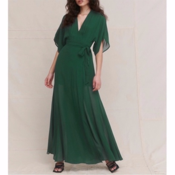 NEW Reformation Winslow Dress Emerald XS - Picture 12 of 17